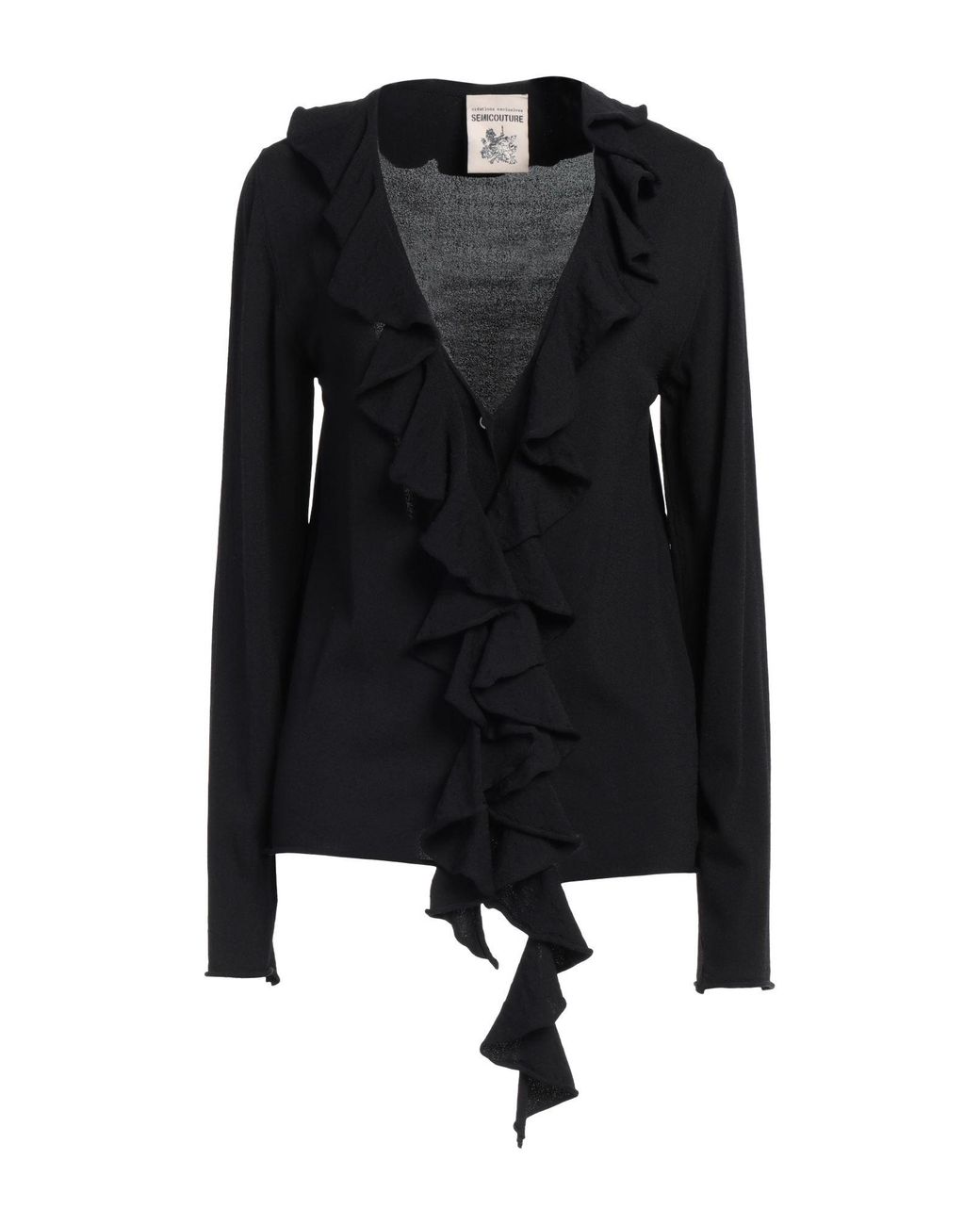 Semicouture Black Cardigan Viscose, Polyamide