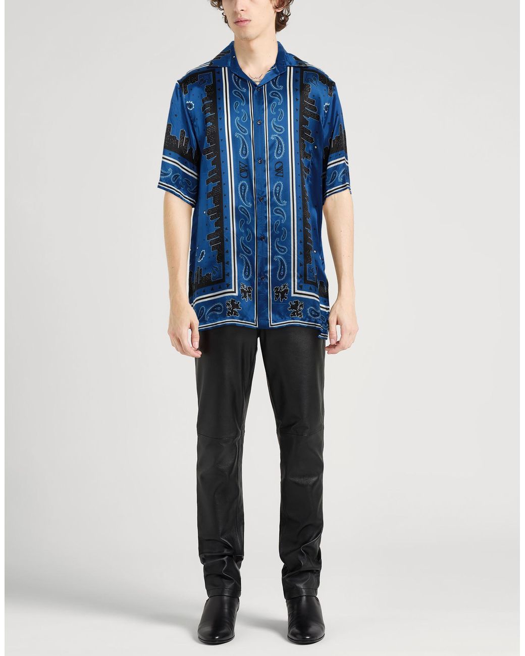 Off-White c/o Virgil Abloh Blue Shirt Viscose for men