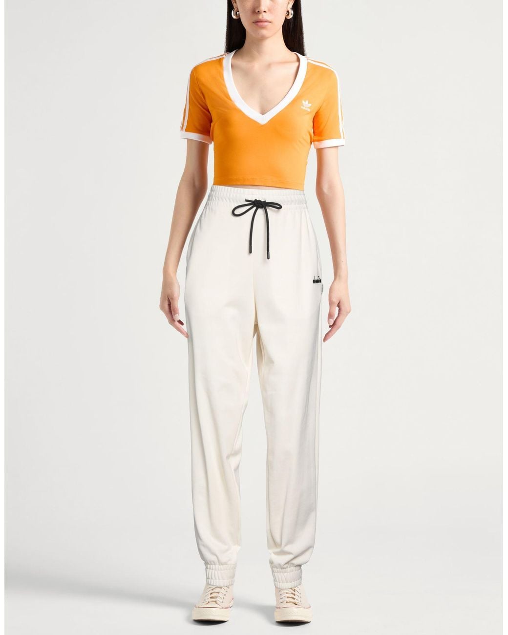 Diadora White Pants Cotton, Polyester