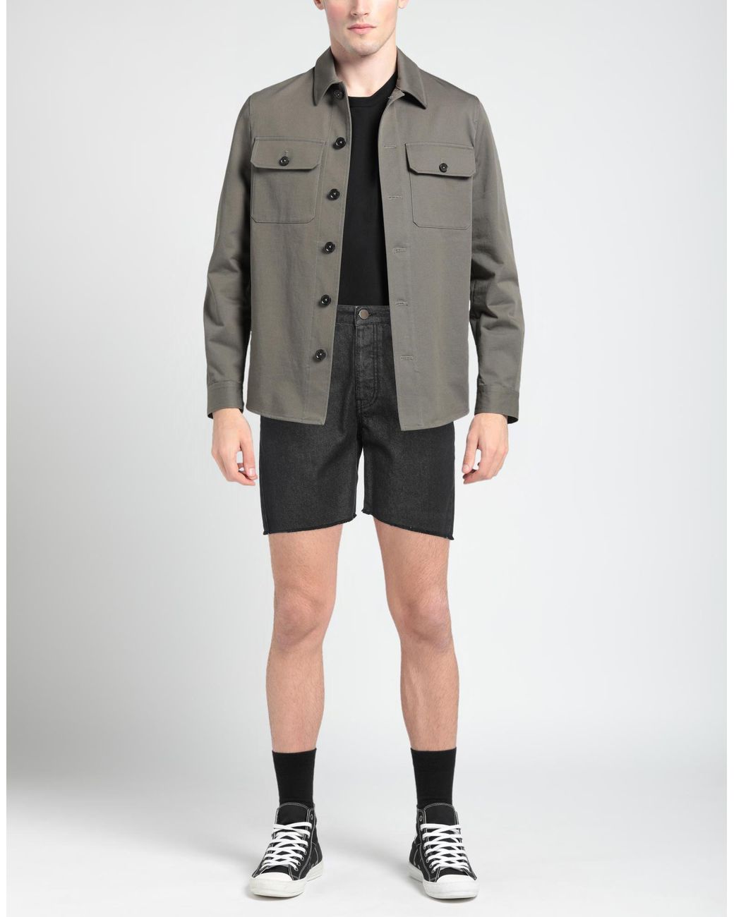 MARSĒM Gray Collection Denim Shorts Cotton for men