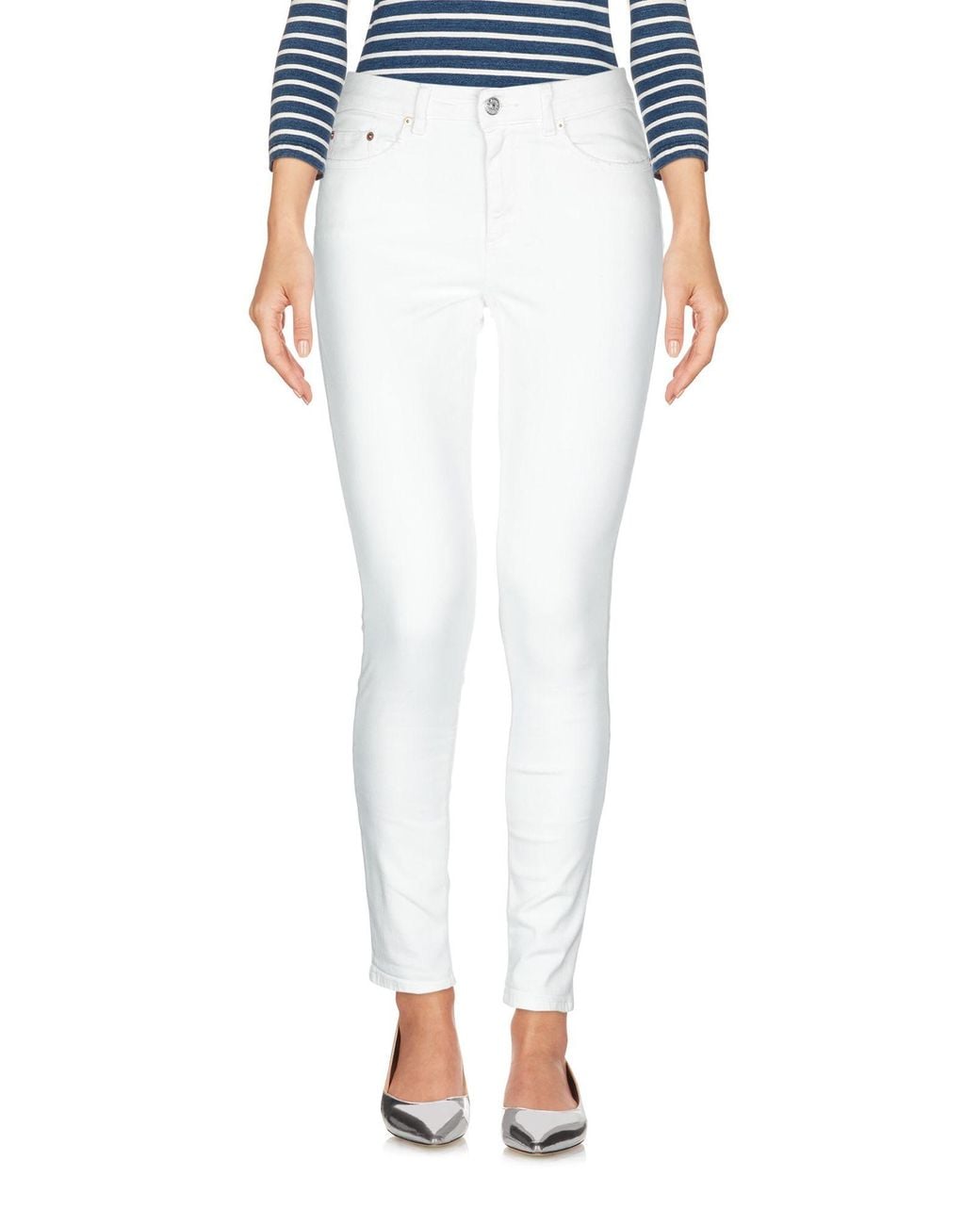 Acne White Jeans Cotton, Elastomultiester, Elastane