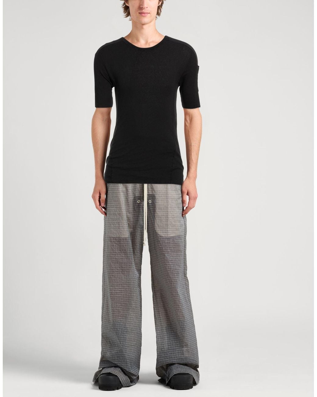 Masnada Black T-Shirt Cotton, Linen for men