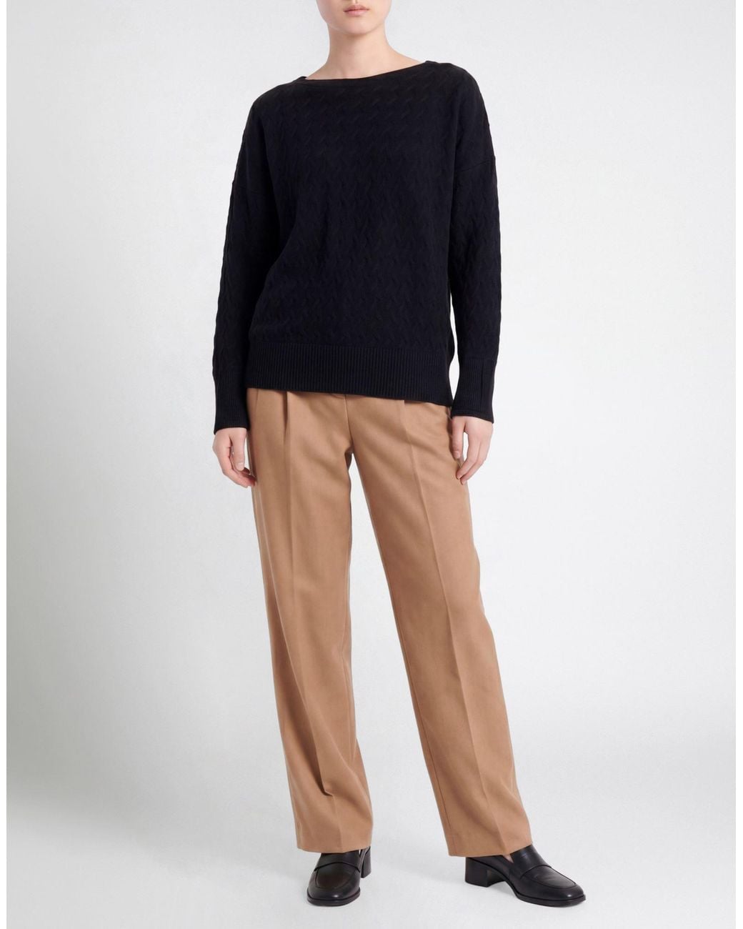 Le Tricot Perugia Black Sweater Virgin Wool