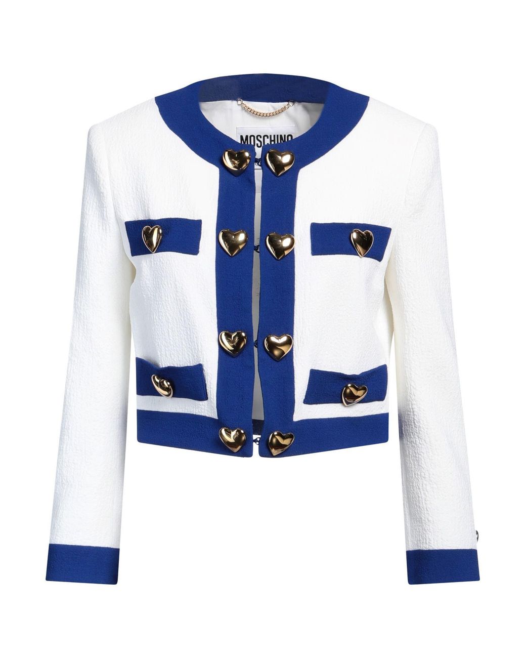 Moschino Blue Jacket Polyester, Elastane