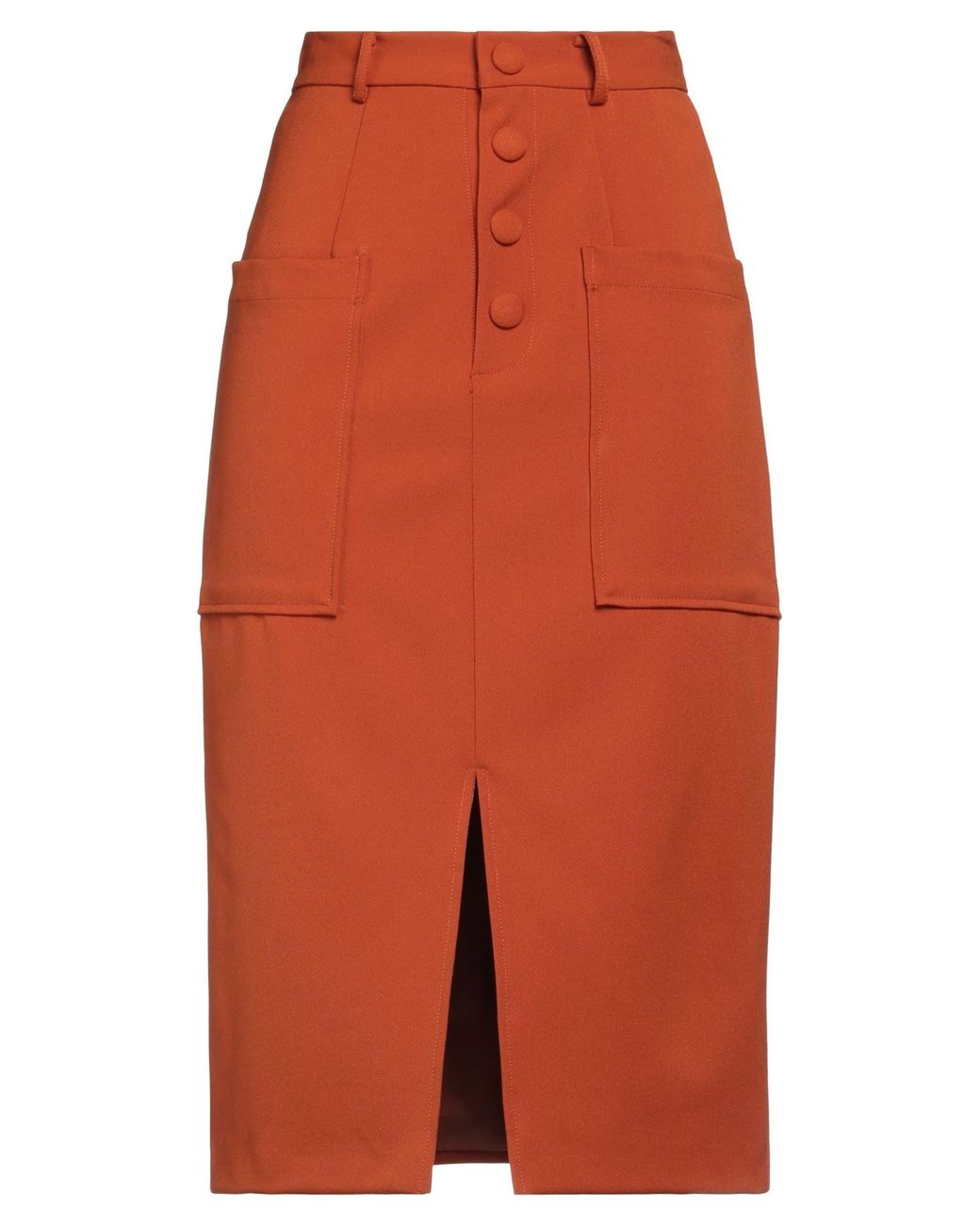 WEILI ZHENG Orange Midi Skirt