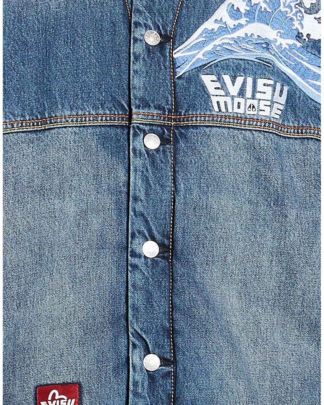 Evisu Blue Denim Outerwear for men