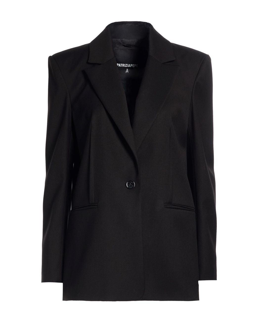 Patrizia Pepe Black Blazer Polyester, Viscose, Elastane