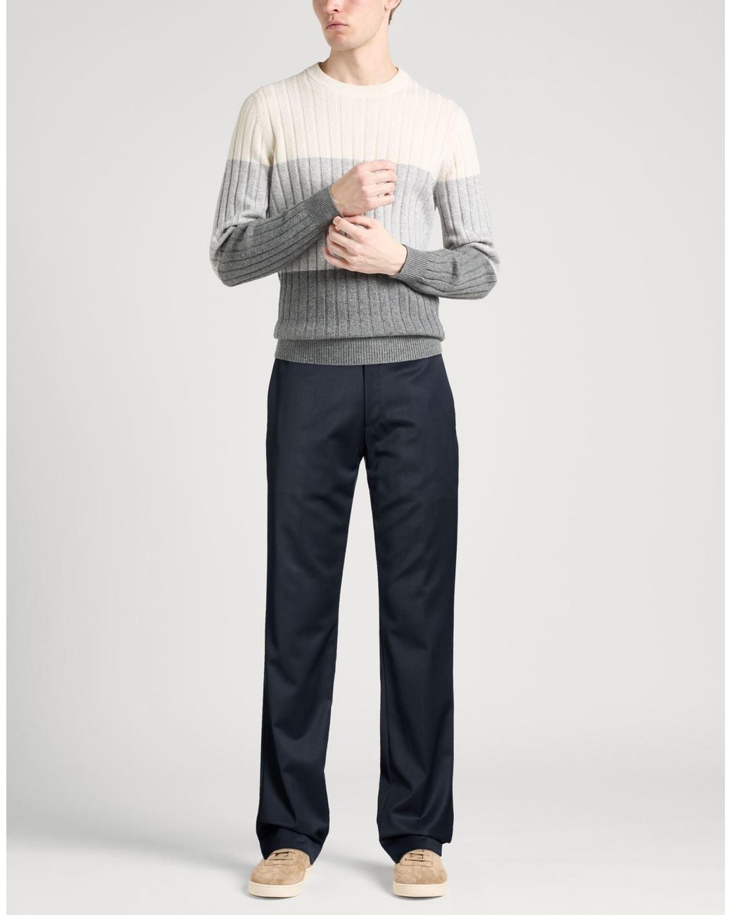 Lardini Blue Pants Wool, Elastane for men