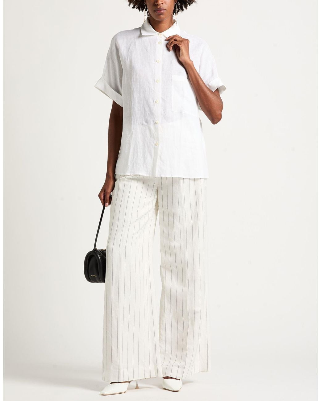 Eleventy White Shirt Linen