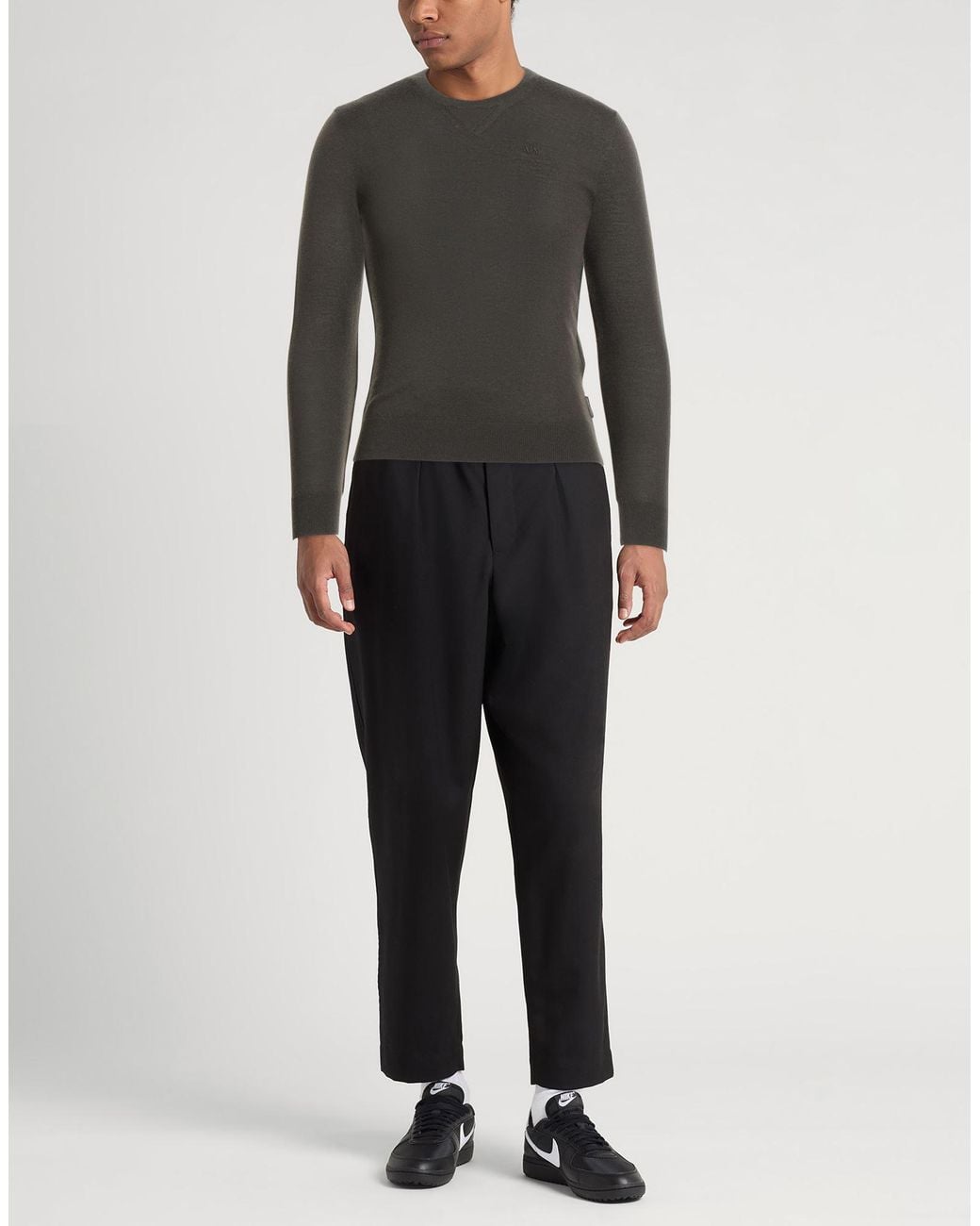 ARMANI EXCHANGE Gray Sweater Virgin Wool, Wool, Polyamide, Elastane for men