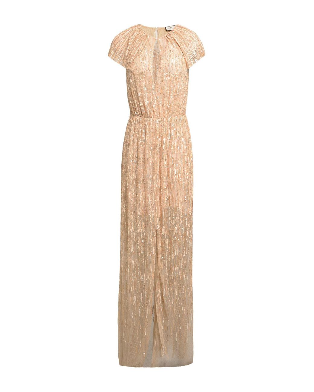 Elisabetta Franchi Natural Carpet Maxi Dress Polyamide