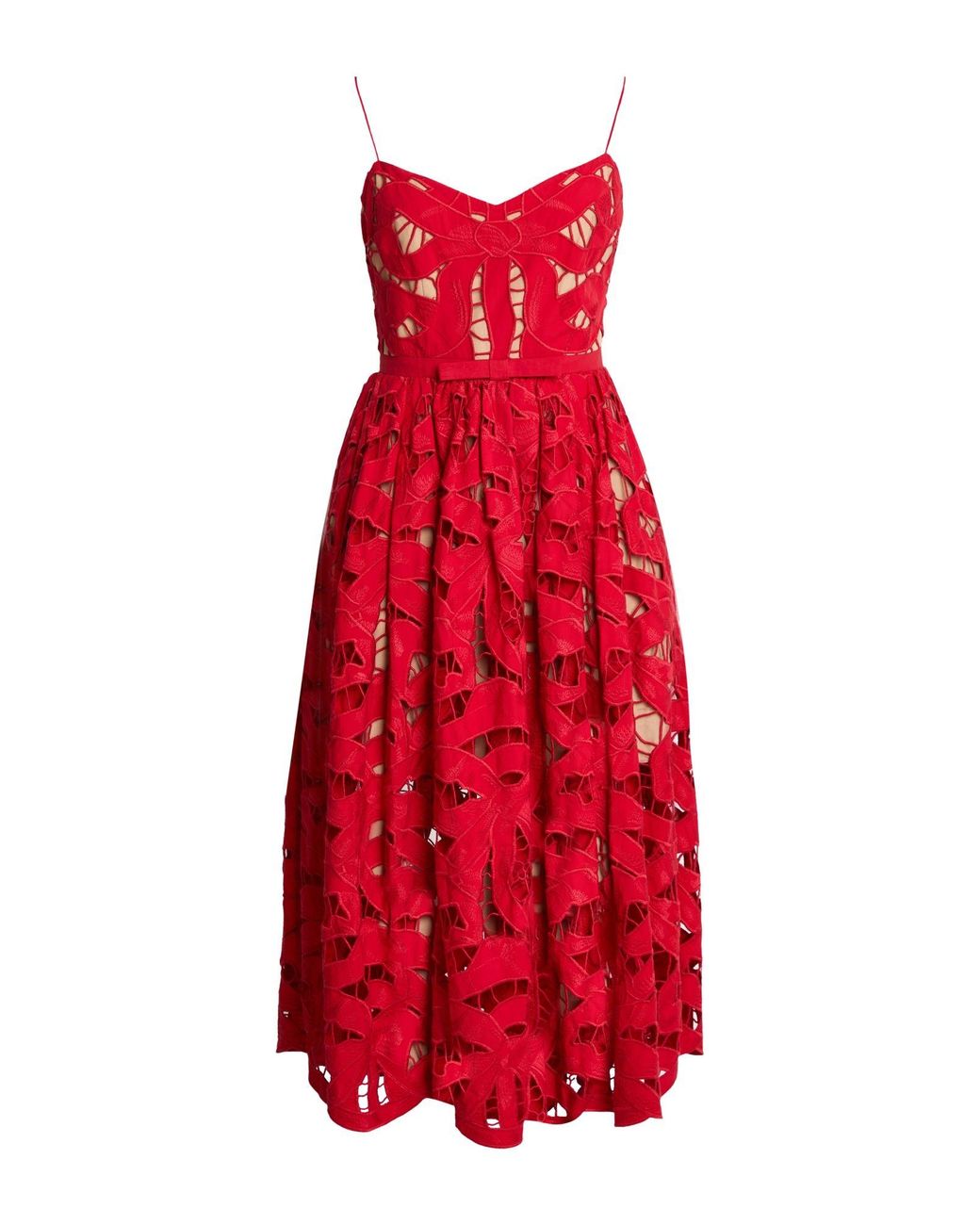 Robe Midi Self-Portrait en coloris Red