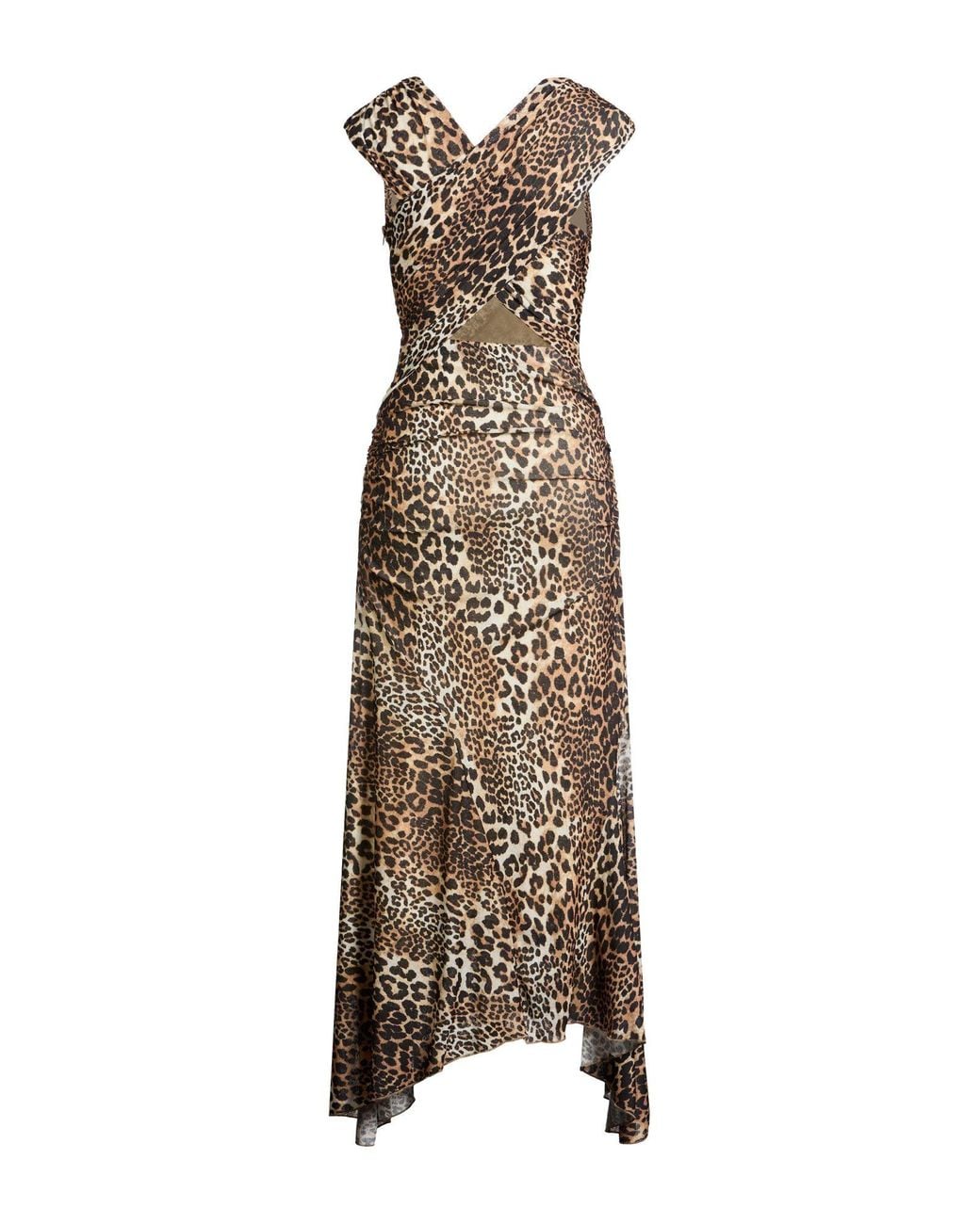 Ganni Natural Sand Maxi Dress Polyester