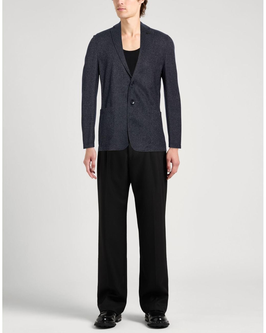 Paoloni Blue Midnight Blazer Wool, Polyester, Polyamide for men