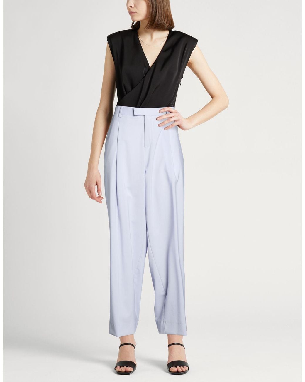 BE ABLE Blue Lilac Pants Virgin Wool, Polyester, Elastane