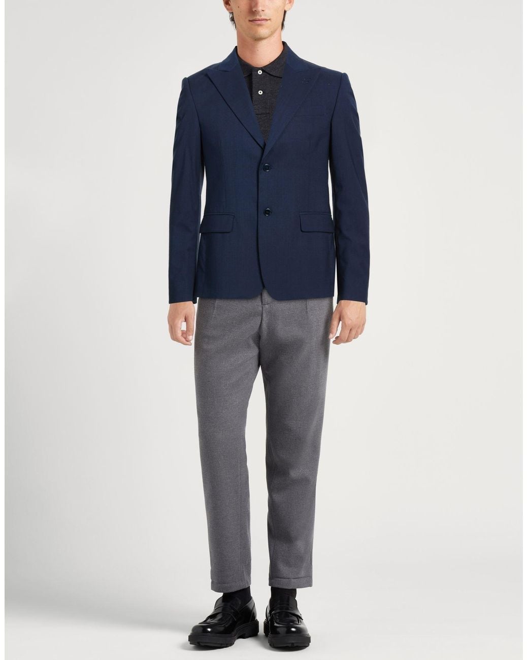 Daniele Alessandrini Blue Blazer Polyester, Viscose, Elastane for men