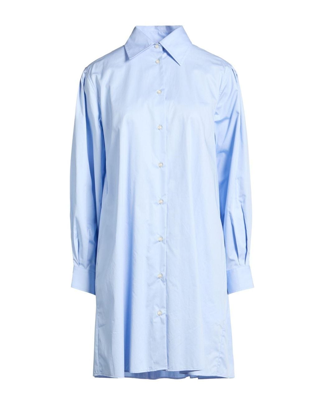 Officine Generale Blue Mini Dress Cotton