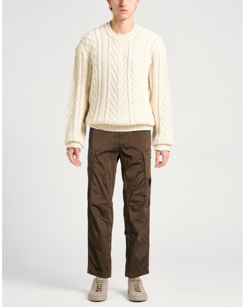 C P Company Brown Pants Cotton, Elastane for men