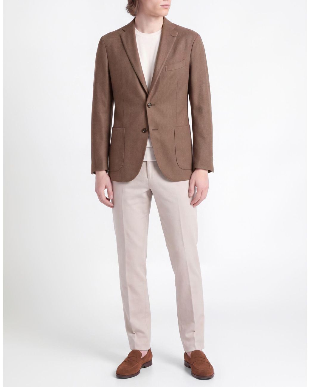 Boglioli Brown Blazer Cashmere, Virgin Wool, Polyester for men
