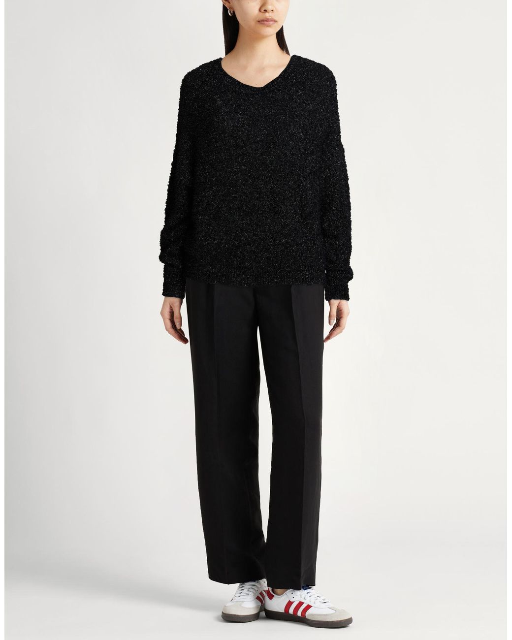 Herno Black Sweater Polyamide, Metal Fiber