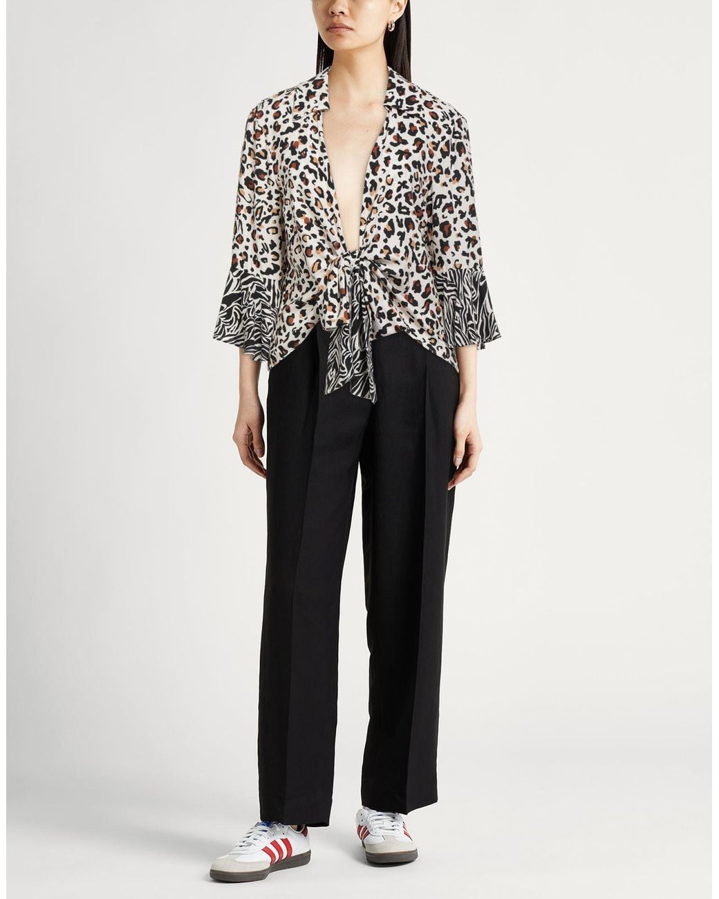 Liu Jo Gray Ivory Top Viscose