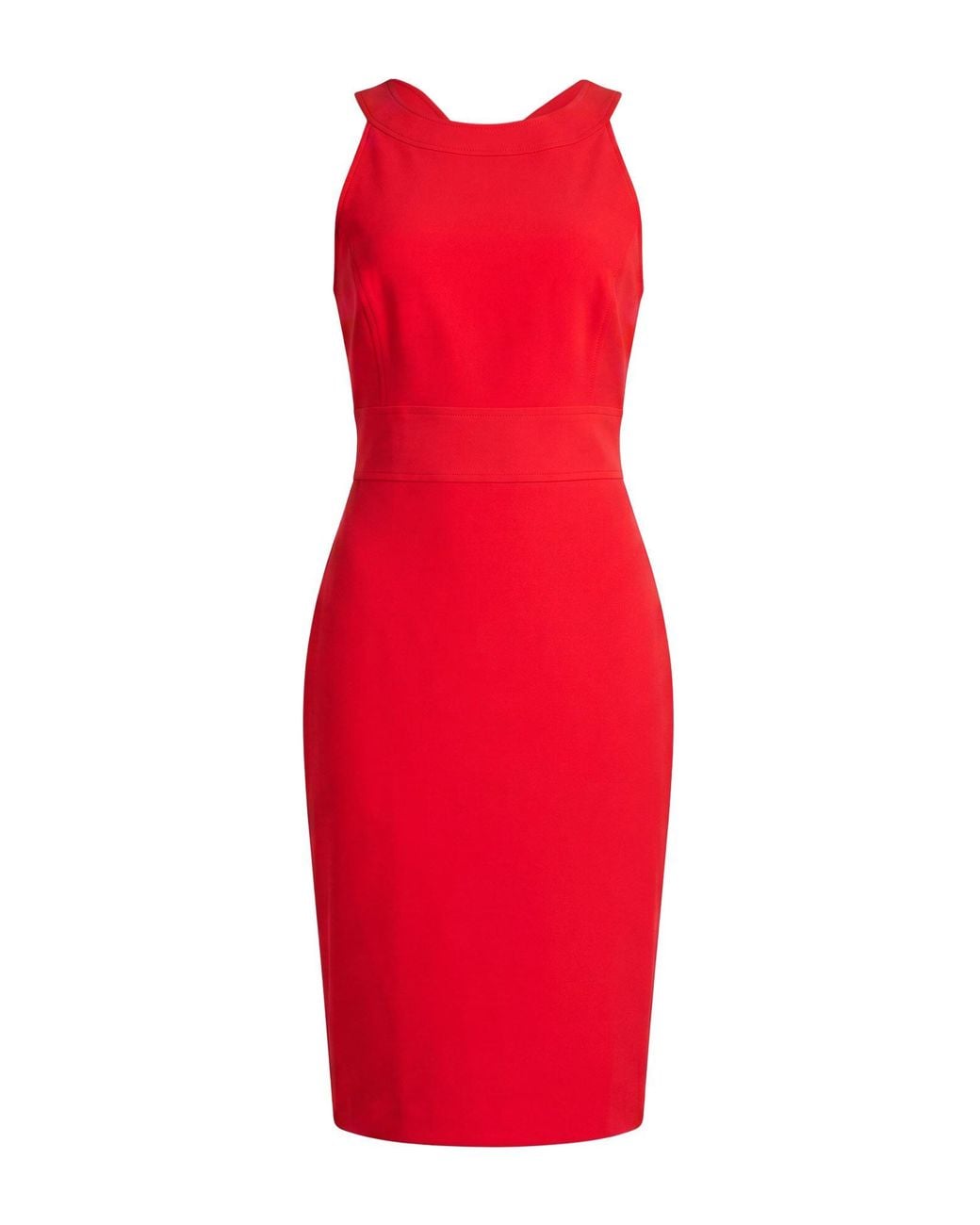 Boutique Moschino Red Midi Dress Polyester, Elastane