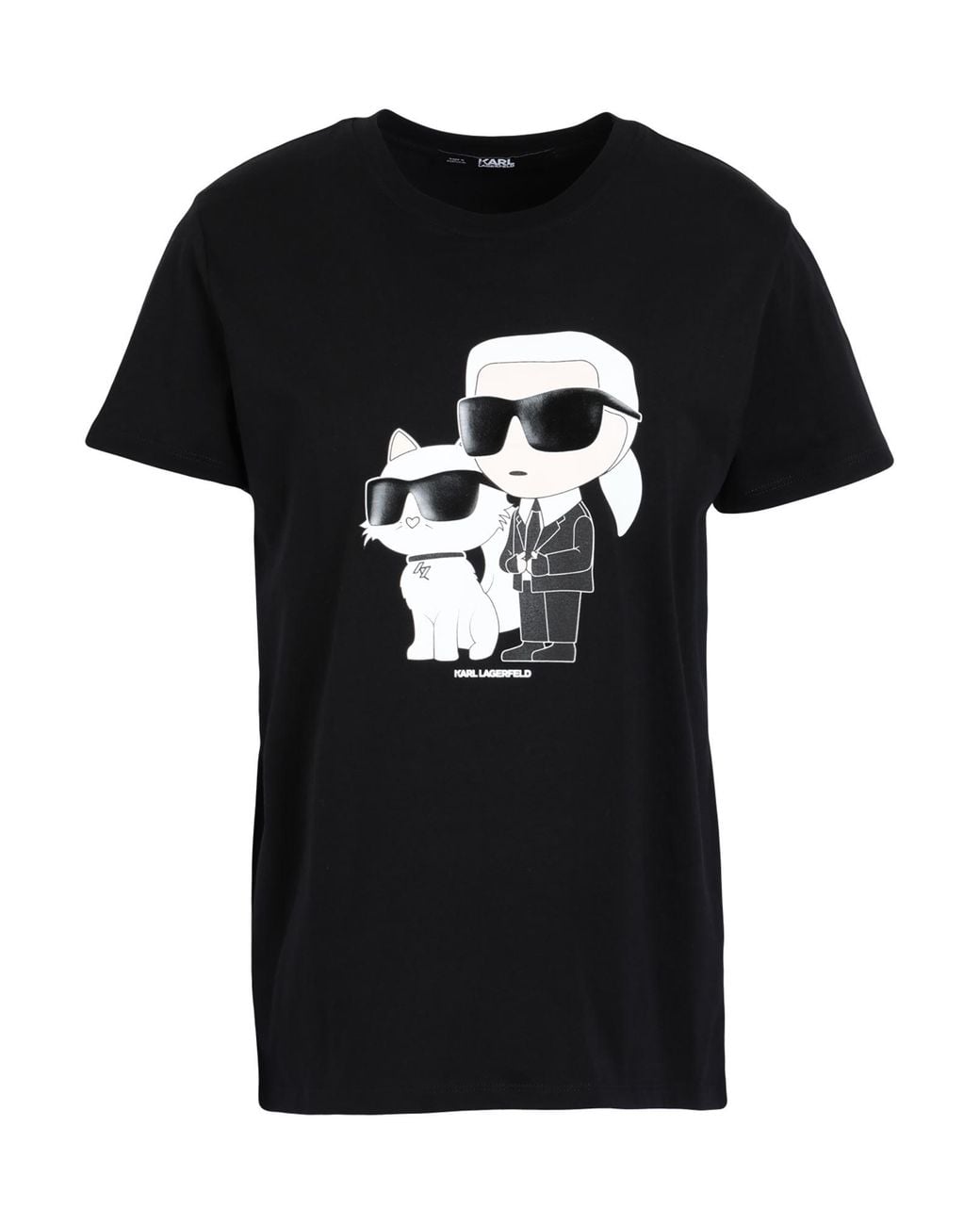 Karl Lagerfeld Black Ikon Karl & Choupette T-Shirt