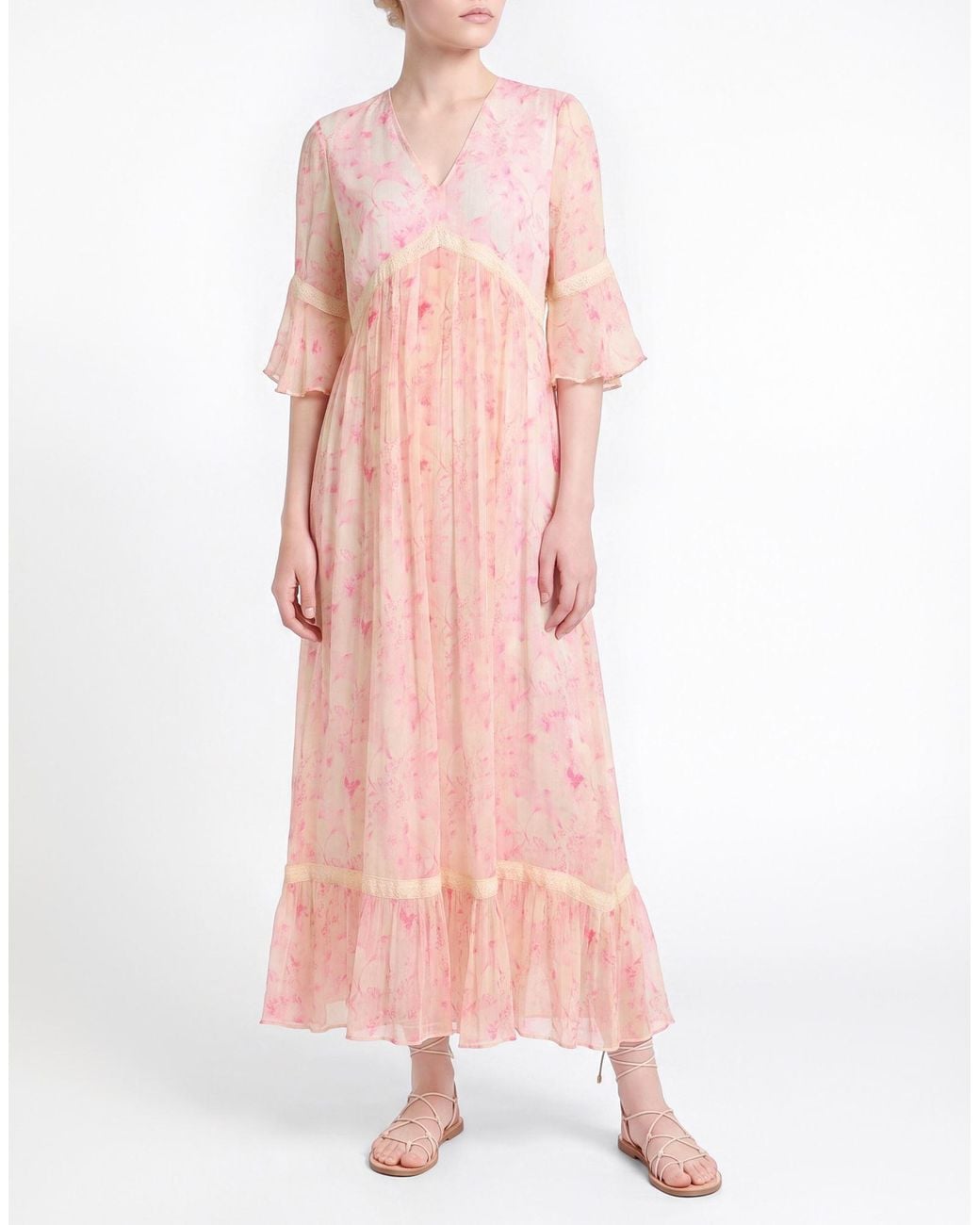 ALESSIA SANTI Pink Maxi Dress Cotton, Polyester