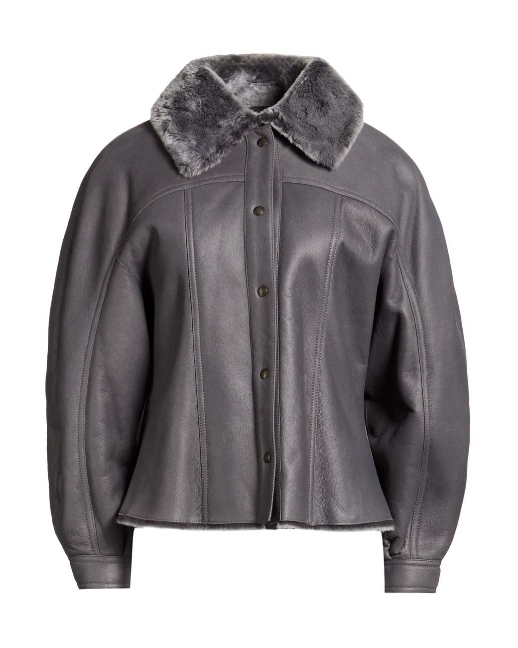 Alberta Ferretti Gray Jacket Lambskin