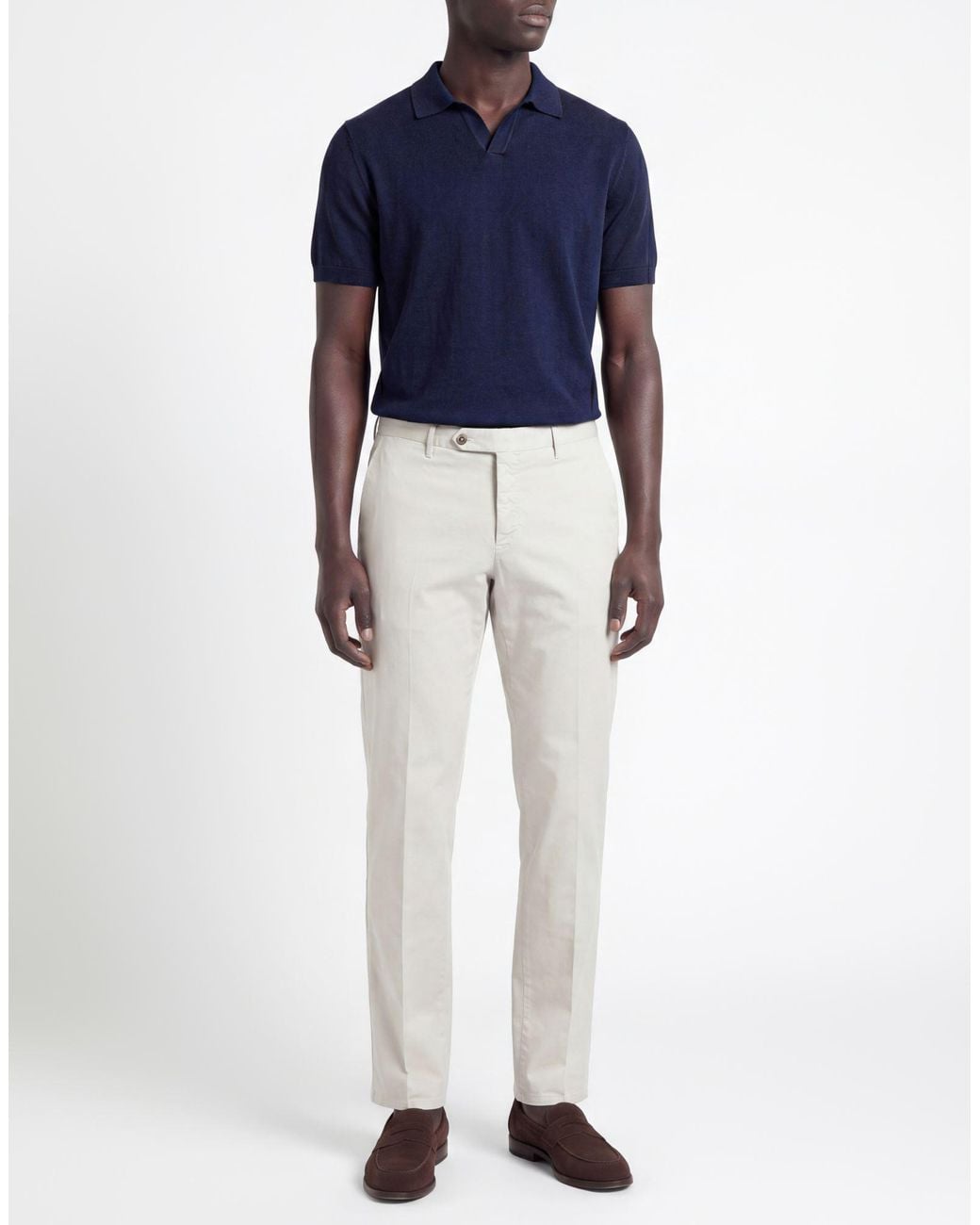 PT Torino Gray Light Pants Cotton, Linen, Elastane for men