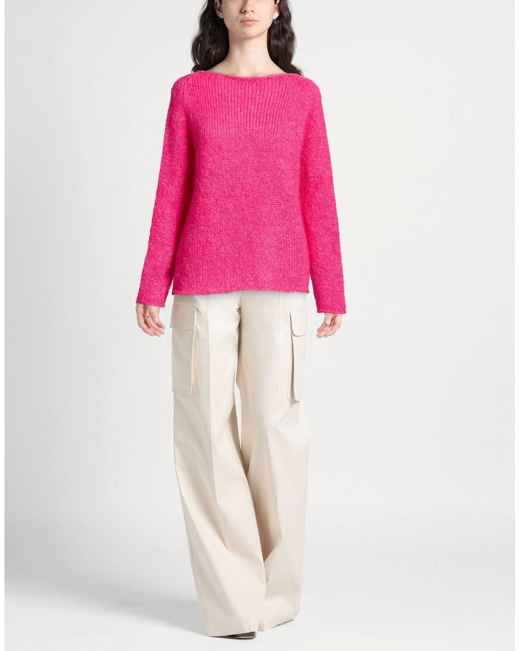 Apuntob Pink Fuchsia Sweater Mohair Wool, Polyamide