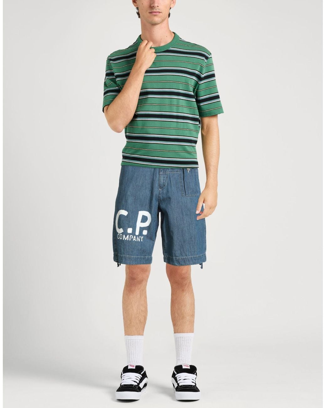 C P Company Blue Denim Shorts for men