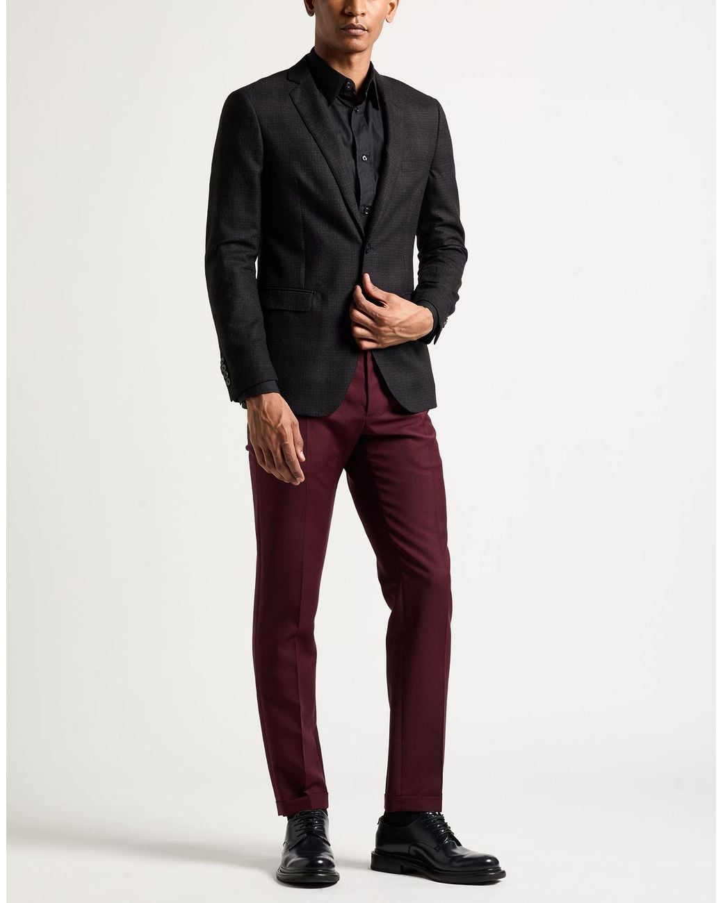Tonello Black Charcoal Blazer Virgin Wool for men