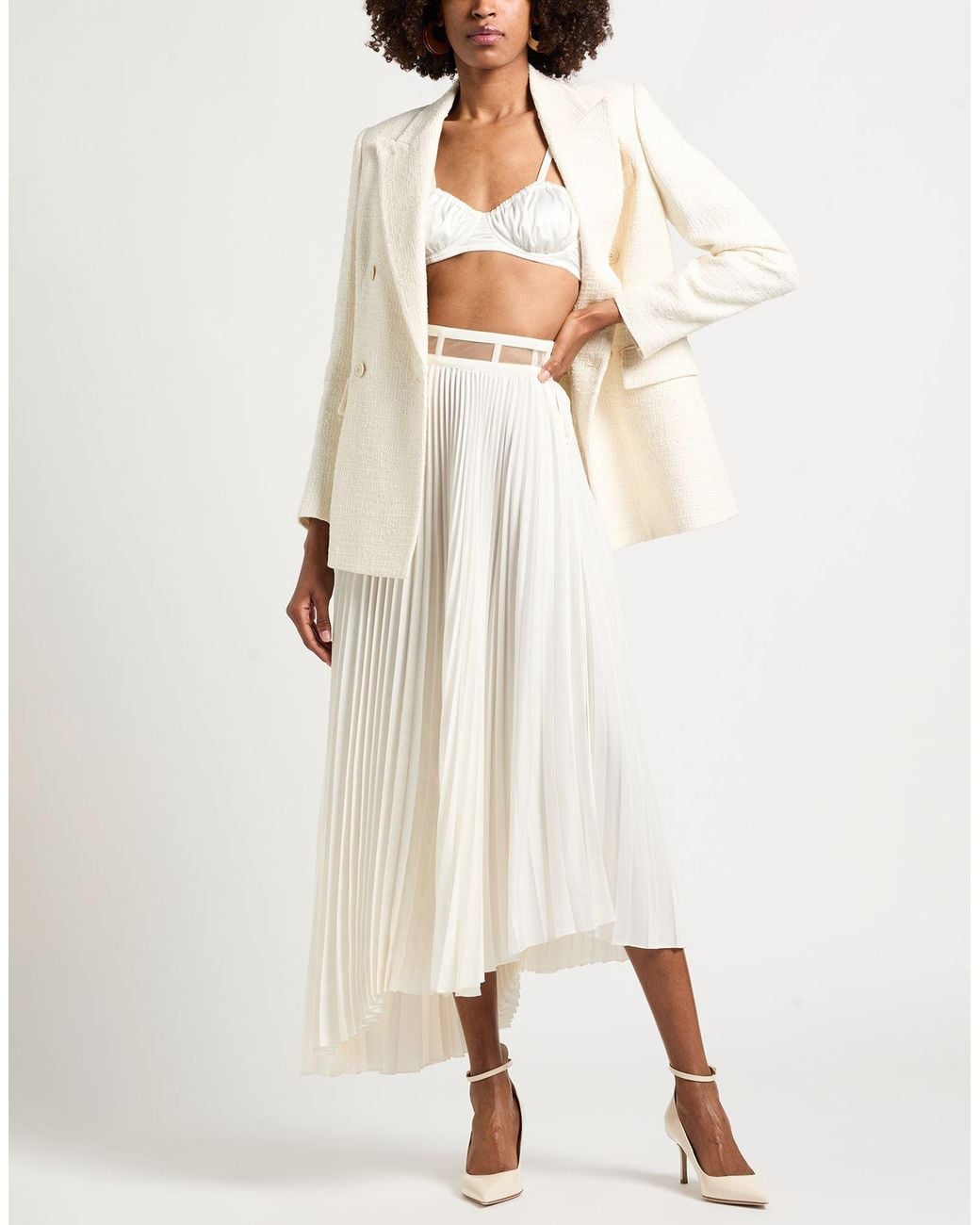 Dior White Ivory Maxi Skirt Polyamide, Silk