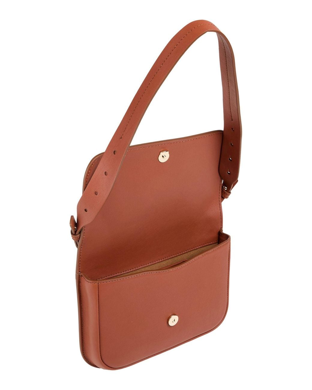 Max Mara Red Tan Shoulder Bag Leather