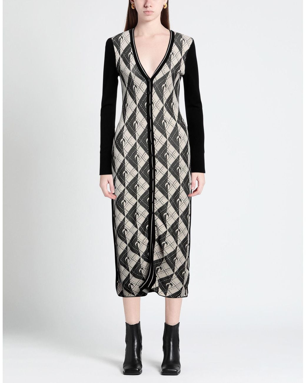 MARINE SERRE Black Midi Dress