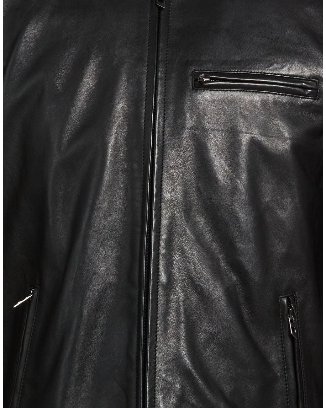 DIESEL Black Jacket Lambskin, Cotton for men