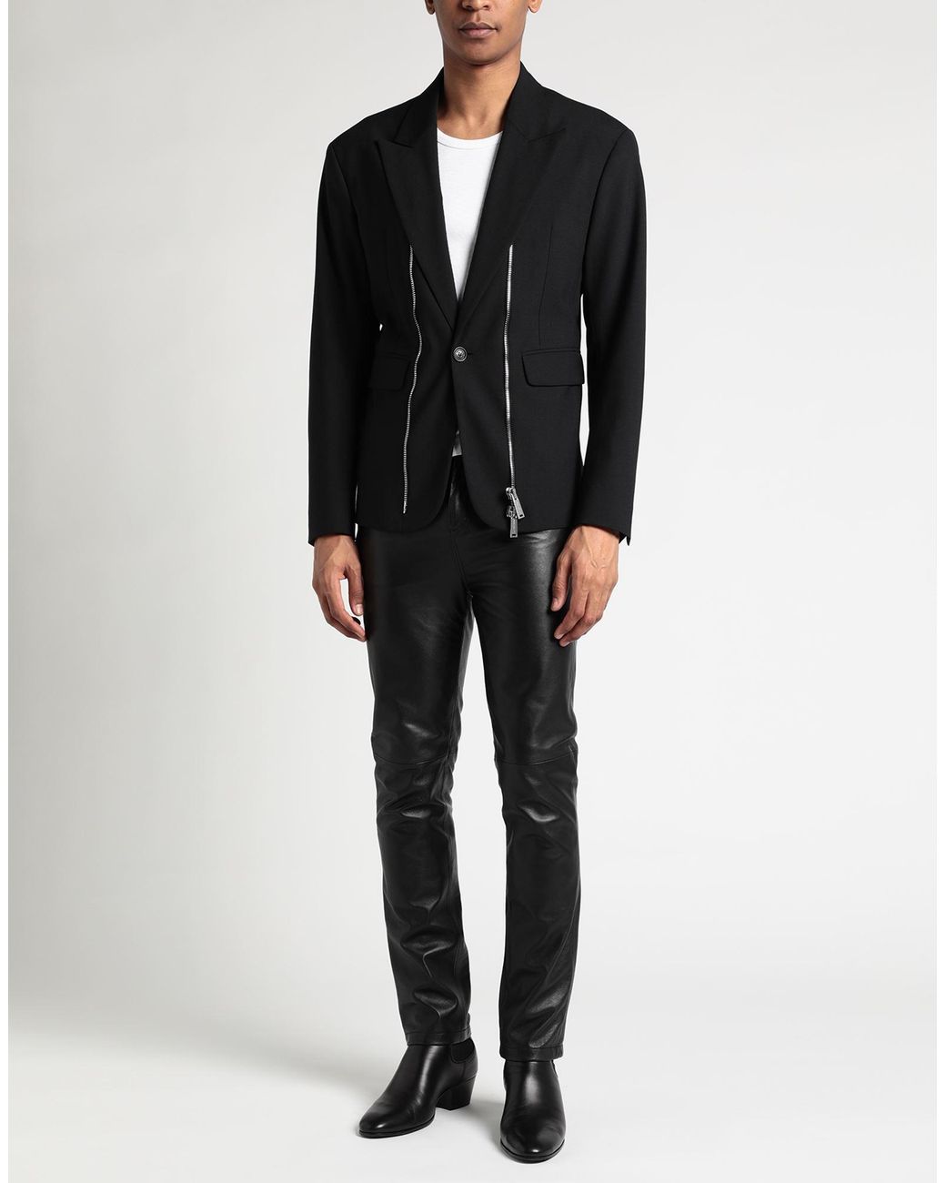DSquared² Black Blazer Polyester, Virgin Wool, Elastane for men