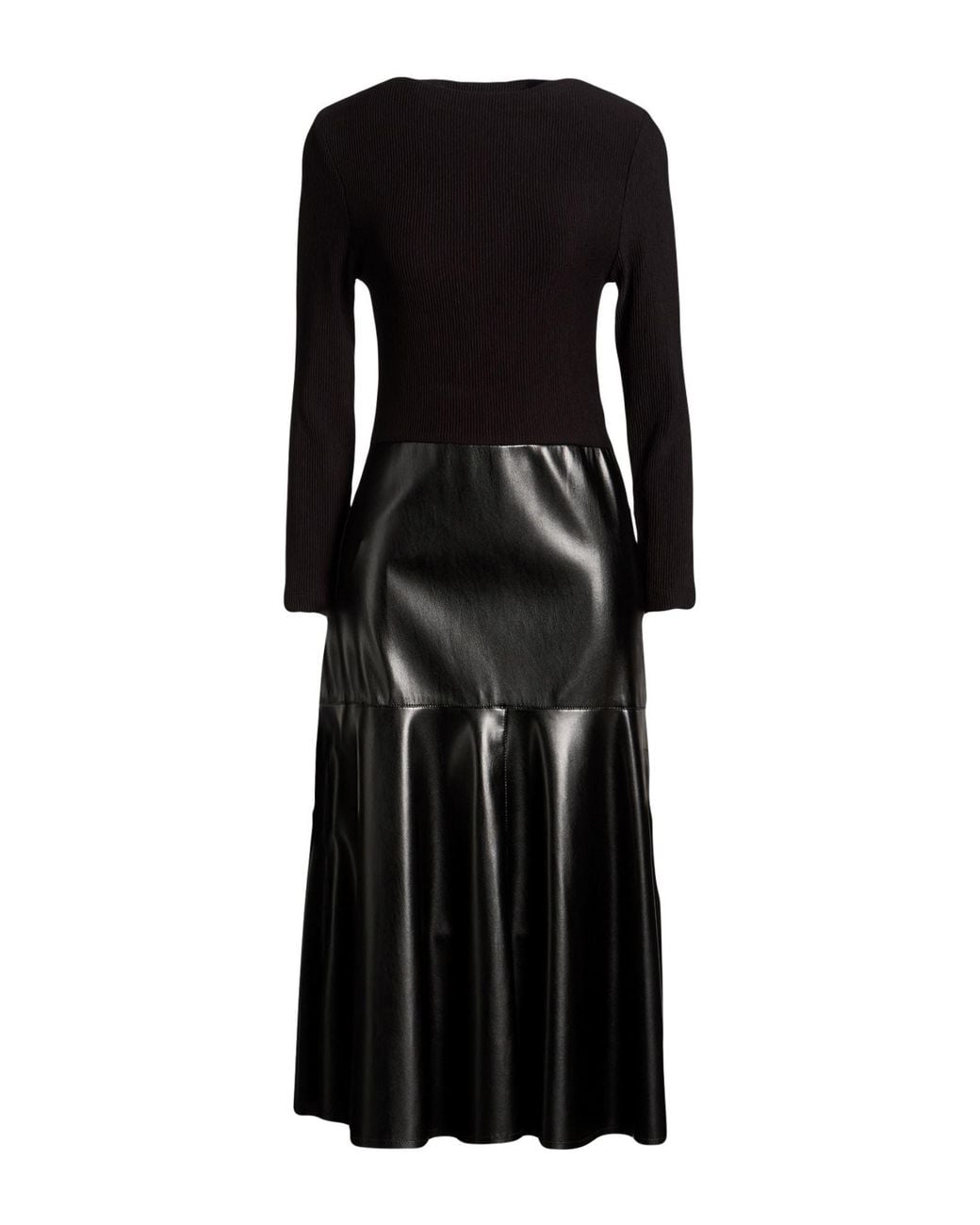 Hanita Black Midi Dress Viscose, Nas, Elastane, Polyurethane