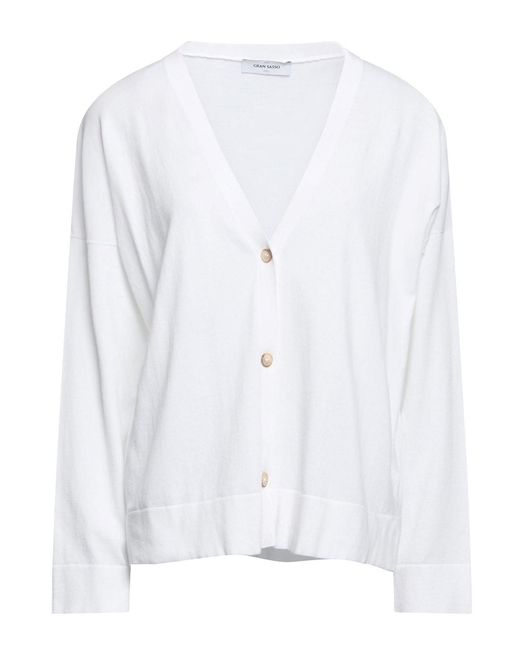 Gran Sasso White Cardigan Cotton