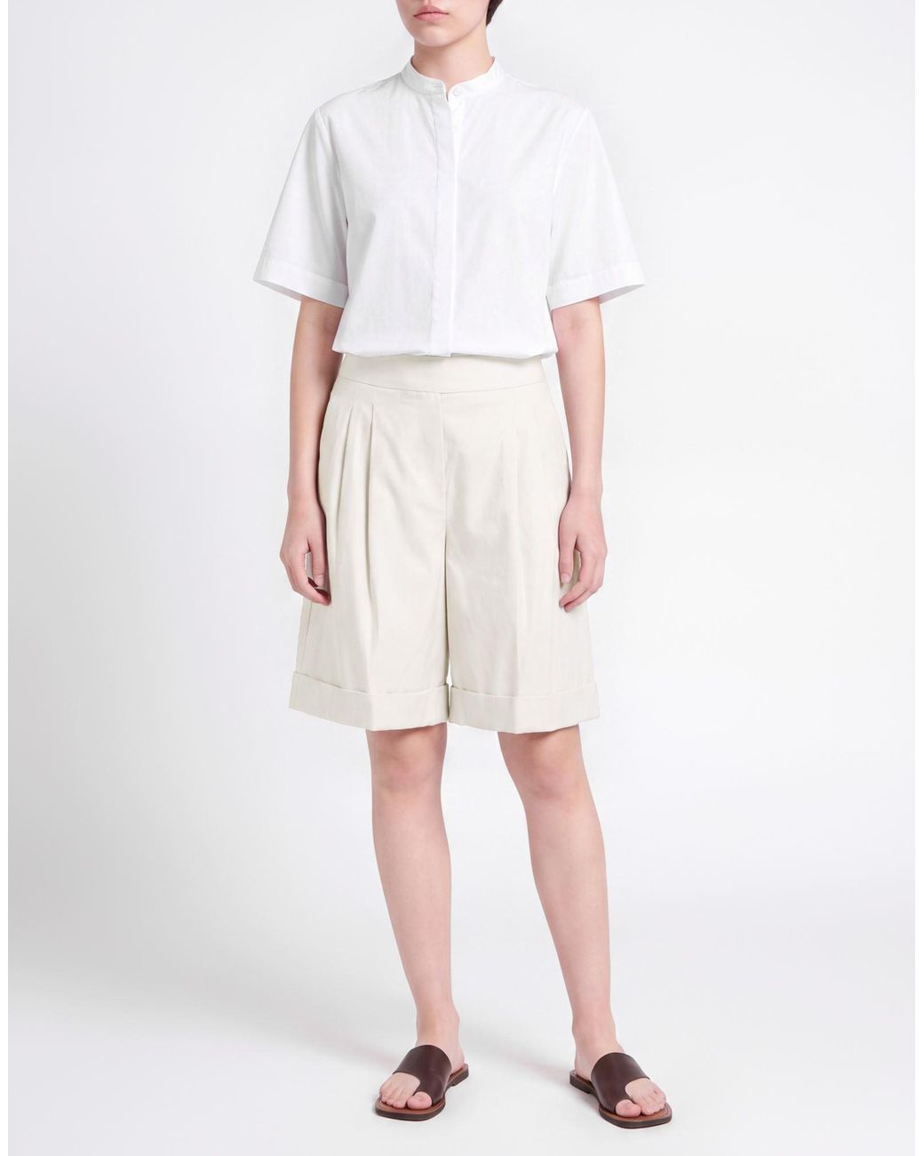 Eleventy White Shorts & Bermuda Shorts Wool, Viscose, Elastane