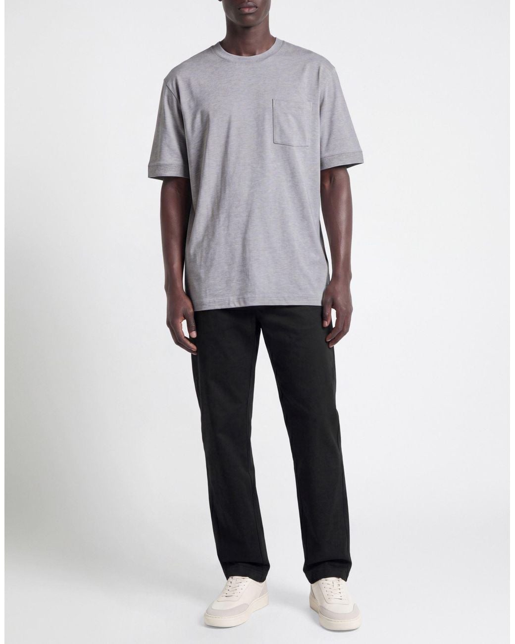 Kiton Gray Knt Light T-Shirt Cotton for men
