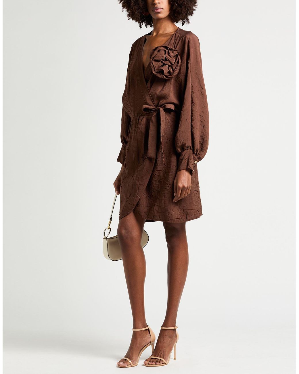 Motel Brown Mini Dress Modal, Polyester