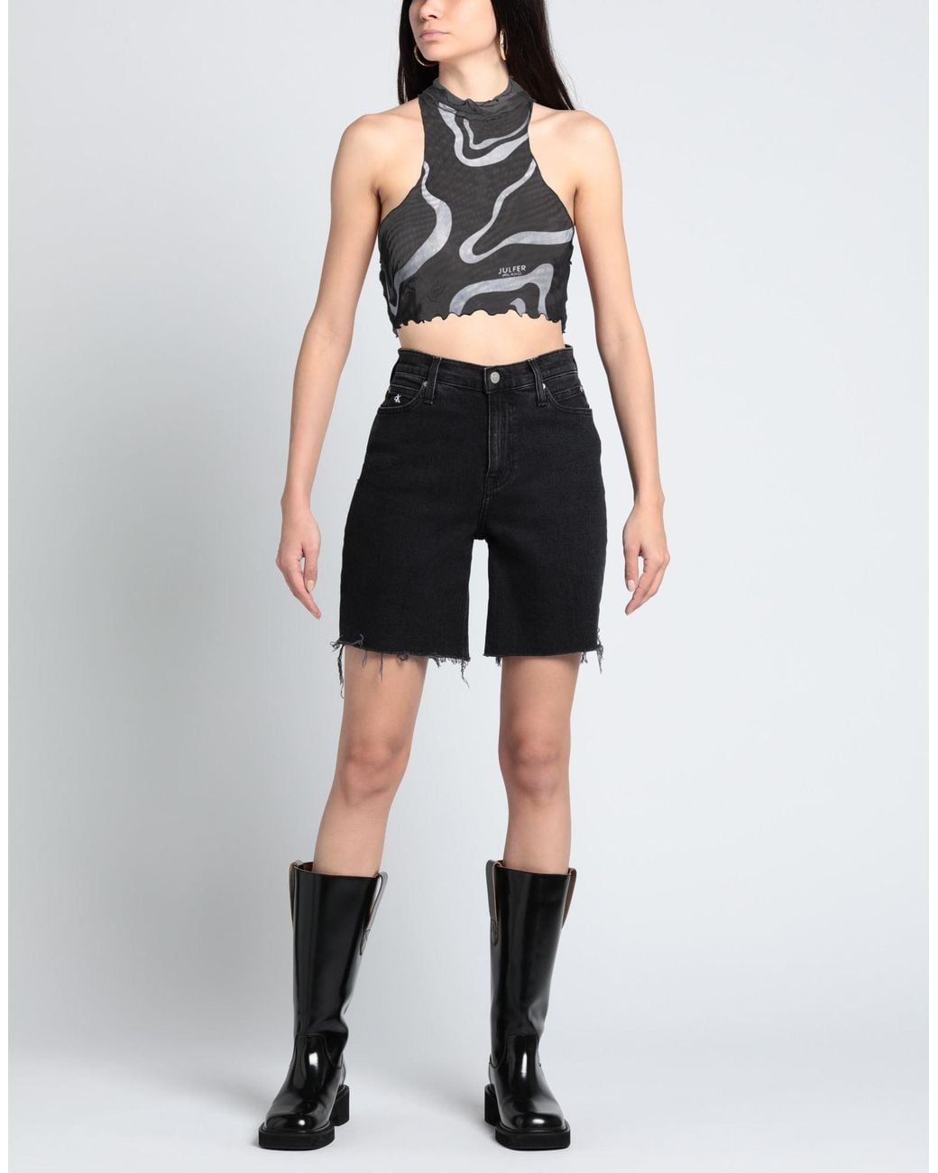 Julfer Gray Top Polyester, Elastane