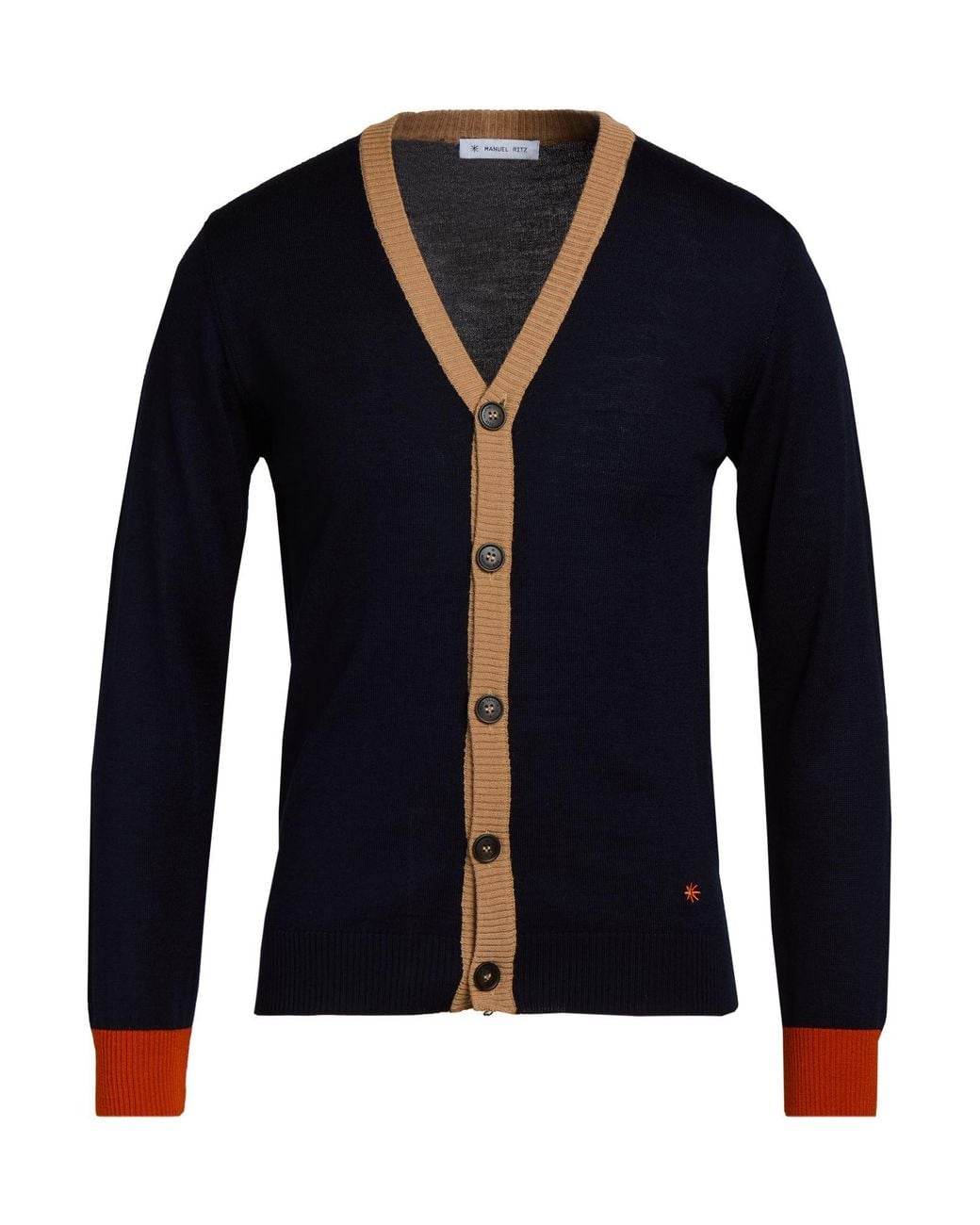 Manuel Ritz Blue Midnight Cardigan Wool, Acrylic for men