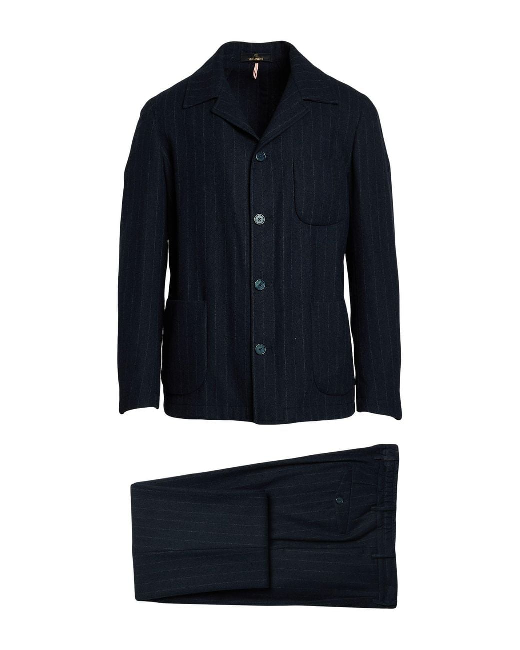 Santaniello Blue Midnight Suit Wool, Polyamide for men