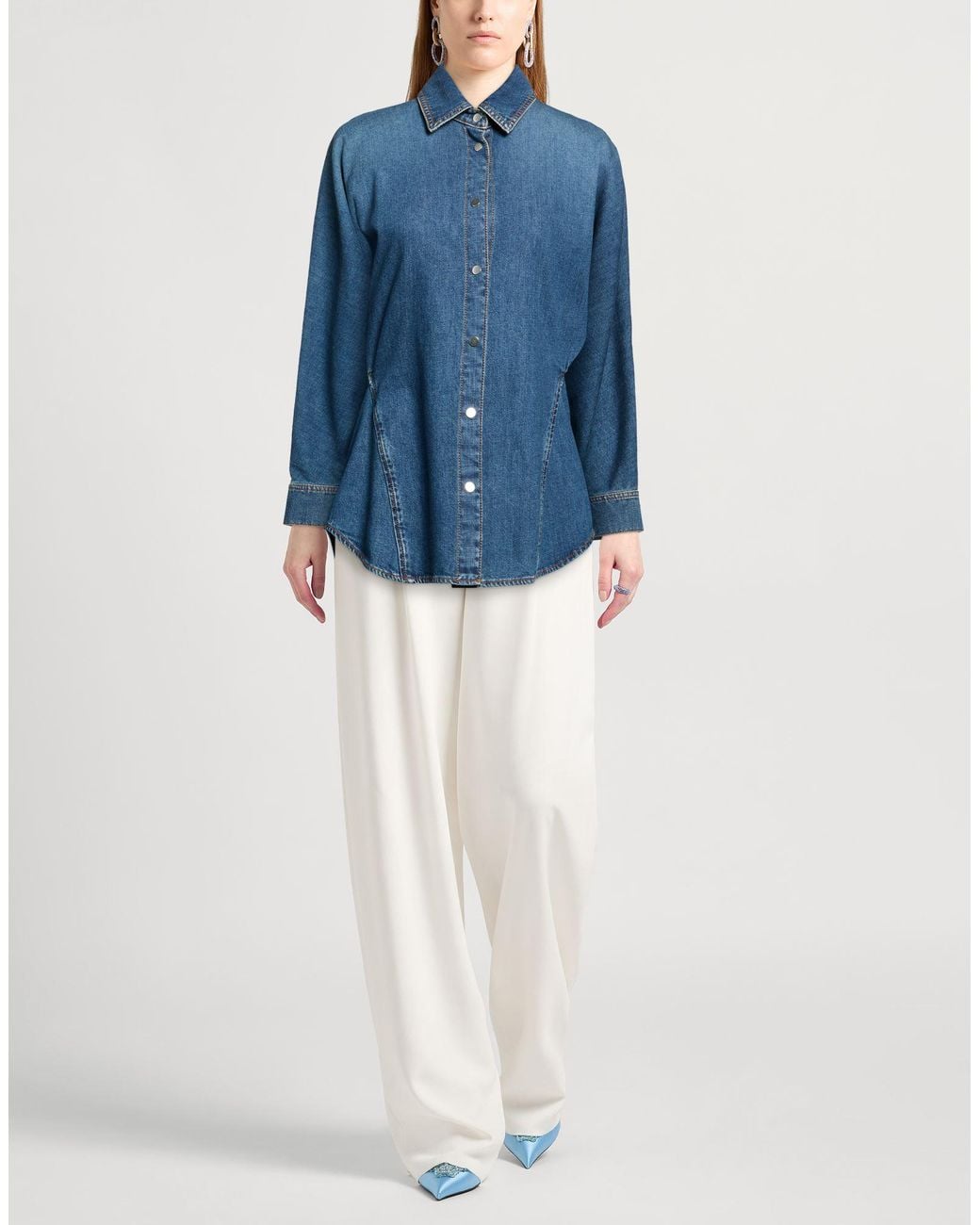 Alaïa Blue Denim Shirt Cotton