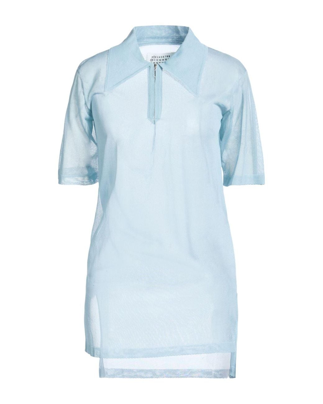 Maison Margiela Blue Polo Shirt Silk