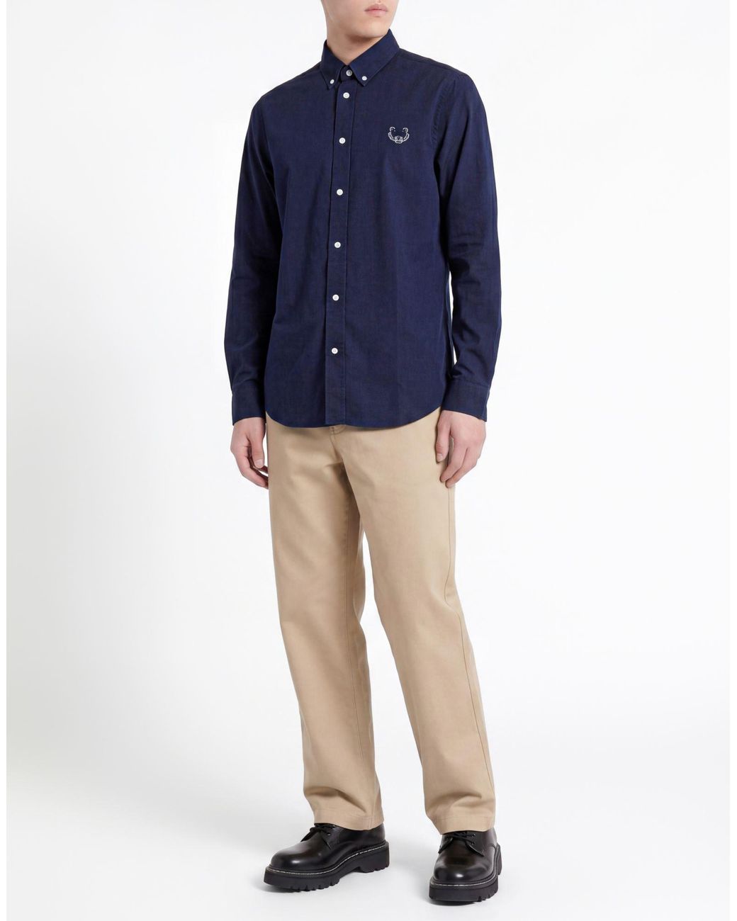 KENZO Blue Shirt Cotton for men