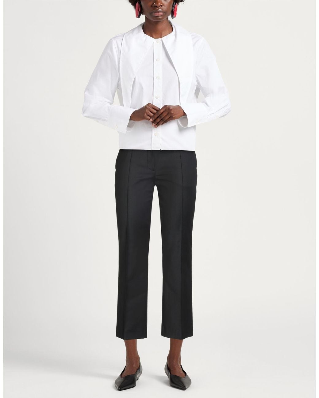 Sportmax Gray Pants Cotton, Polyamide, Elastane